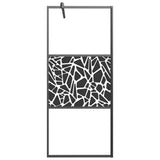 Vidaxl begehete Duschwand mit Steinmotiv 80x195 cm ESG Glas schwarz