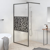 Vidaxl walk-in walk-in muro con motivato in pietra 100x195 cm vetro eSG nero