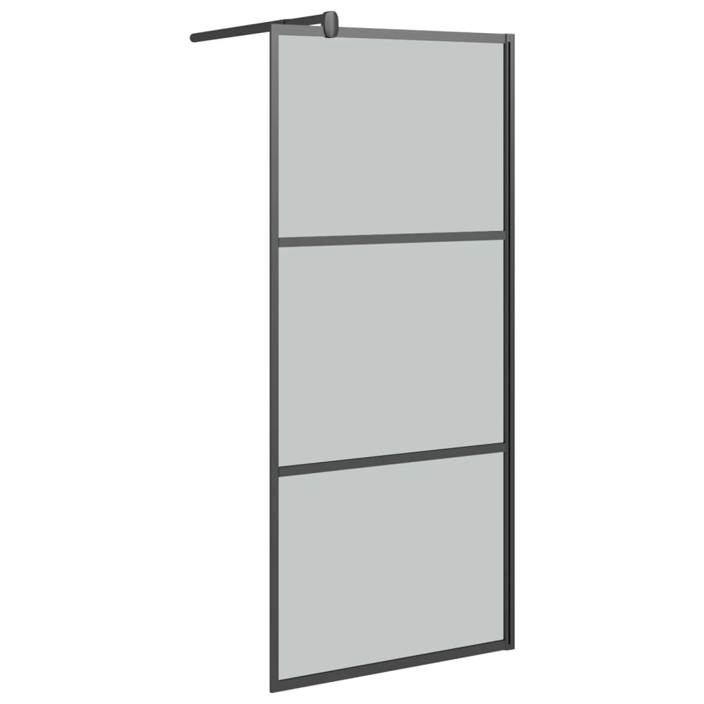 Vidaxl Walk-In duschvägg 80x195 cm Dark ESG Glass Black