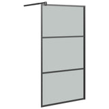 Vidaxl walk-in dusjvegg 100x195 cm mørk esg glass svart