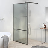 Vidaxl begehete Duschwand 100x195 cm dunkler ESG-Glas schwarz