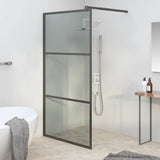 Vidaxl Walk-In duschvägg 115x195 cm Dark ESG Glass Black