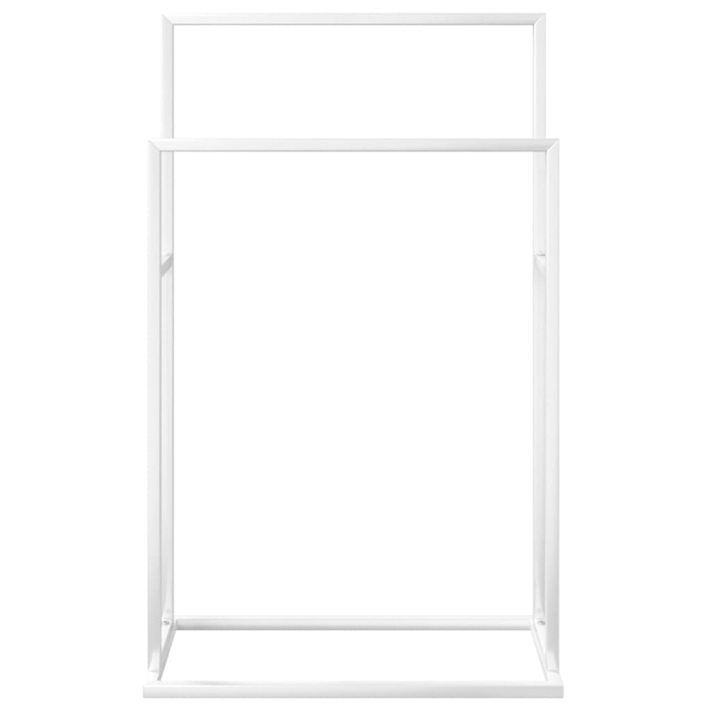 Estante de toalla Vidaxl separada 48x24x78.5 cm de hierro blanco