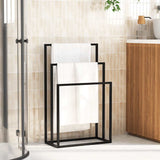 Vidaxl -Handtuchregal 48x24x79 cm Eisen schwarz abgelöst