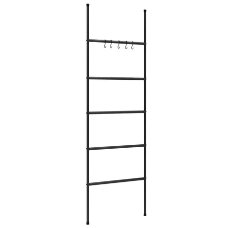 VIDAXL -Handtuchregal mit 5 Stufen, schwarz 58x175 cm, Eisen
