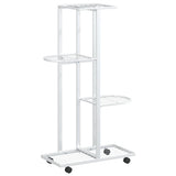 Vidaxl Blütenstandard mit Rädern 4-Schicht 44x23x80 cm Eisen weiß