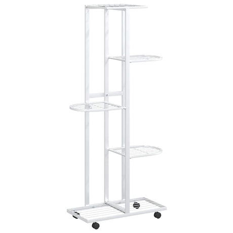 Vidaxl Blütenstandard mit Rädern 5-Schicht 44x23x100 cm Eisen weiß