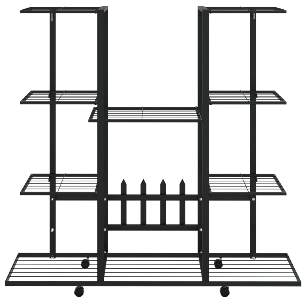 Vidaxl Blumenstandard mit Rädern 94.5 x 24,5 x 91,5 cm Eisen schwarz