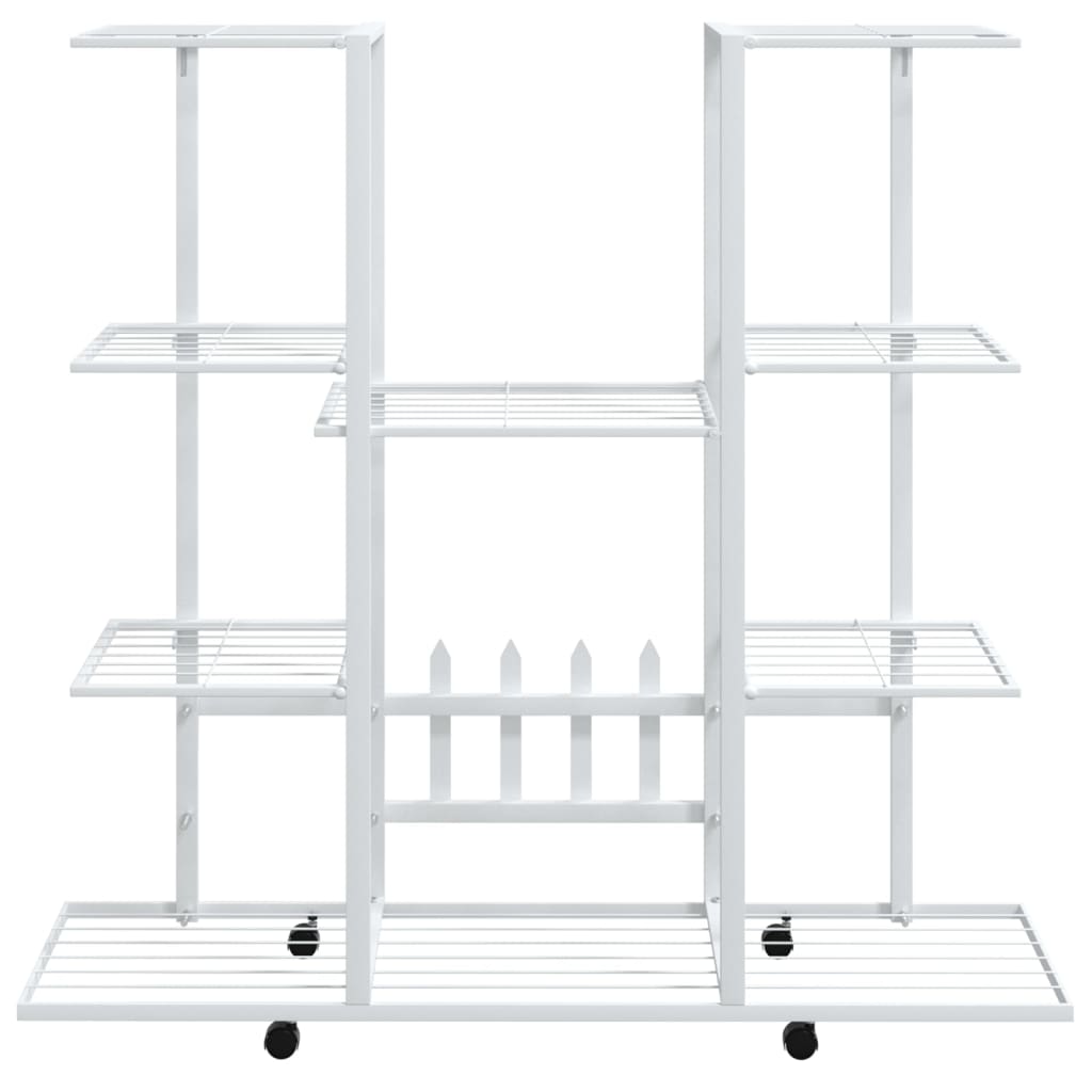 Vidaxl Blumenstandard mit Rädern 94.5x24.5x91,5 cm Eisenweiß