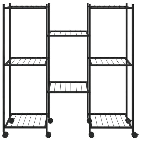 Vidaxl Blütenstandard mit Rädern 83x25x83.5 cm Eisen schwarz