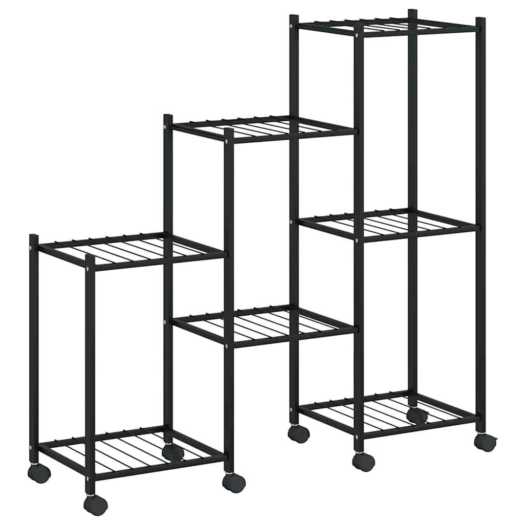 Vidaxl Blütenstandard mit Rädern 83x25x83.5 cm Eisen schwarz