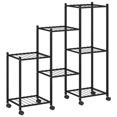 Vidaxl Blütenstandard mit Rädern 83x25x83.5 cm Eisen schwarz