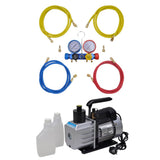Vidaxl Vakuumpumpe 50 l min mit 4-facher Manometern Set