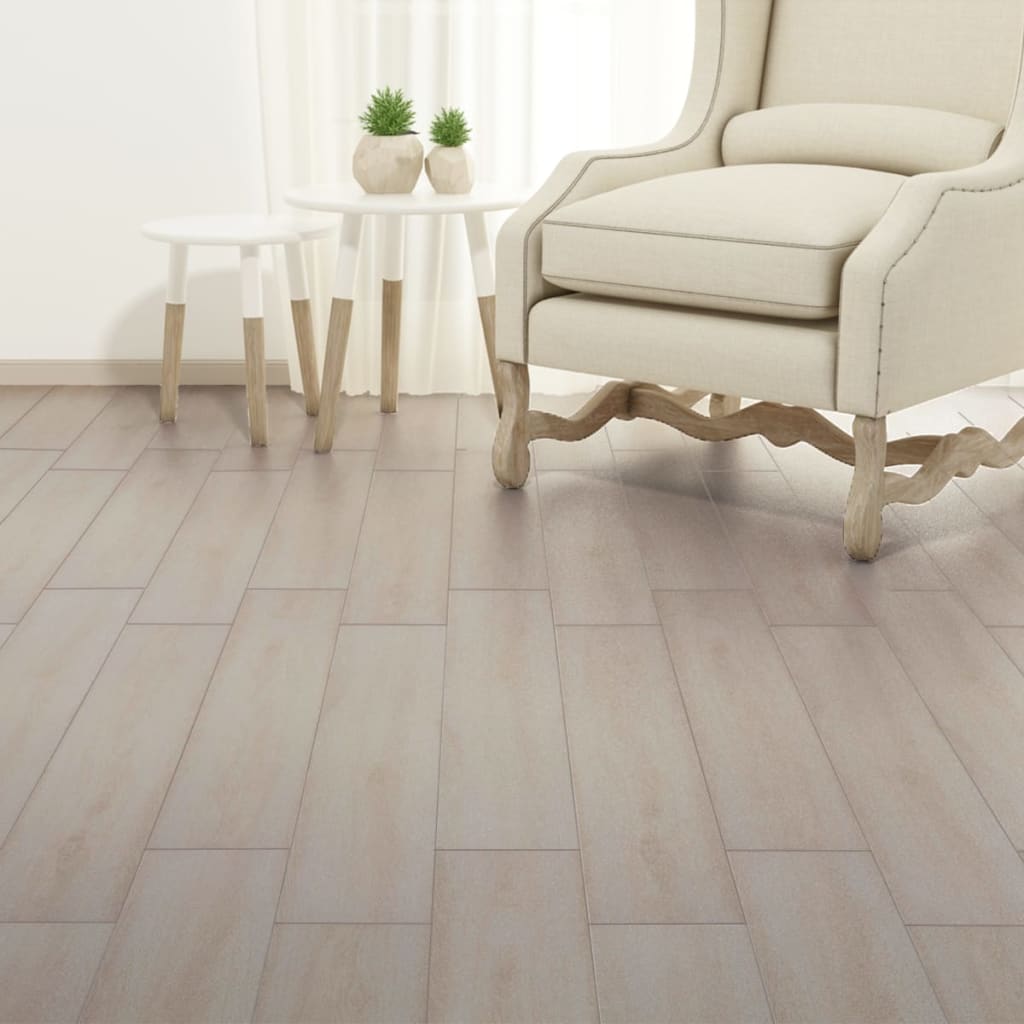 Vidaxl Piso de piso Autoadhesivo 2.51 m² 2 mm PVC Classic White Oak