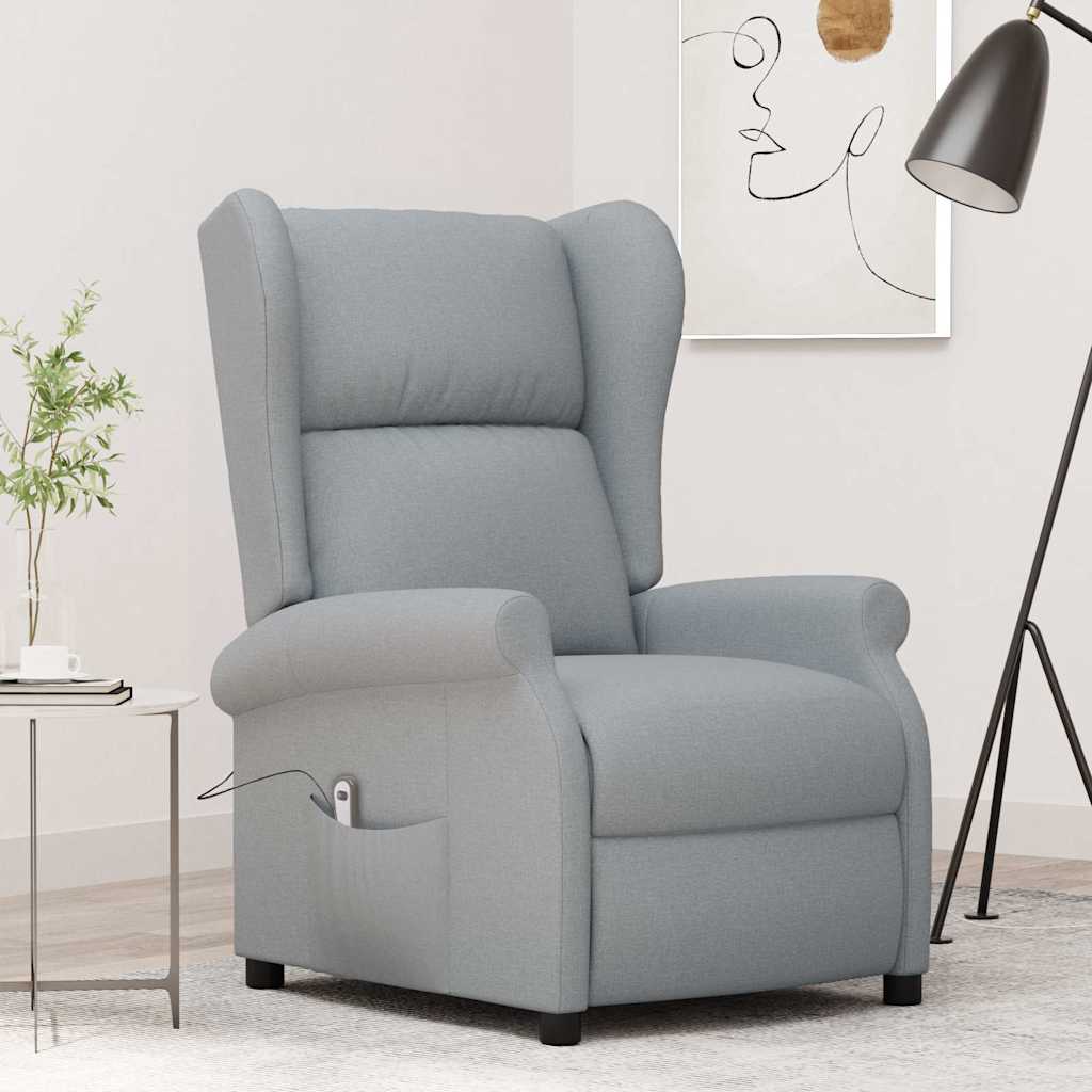 Vidaxl fauteuil elektrisch verstelbaar stof lichtgrijs