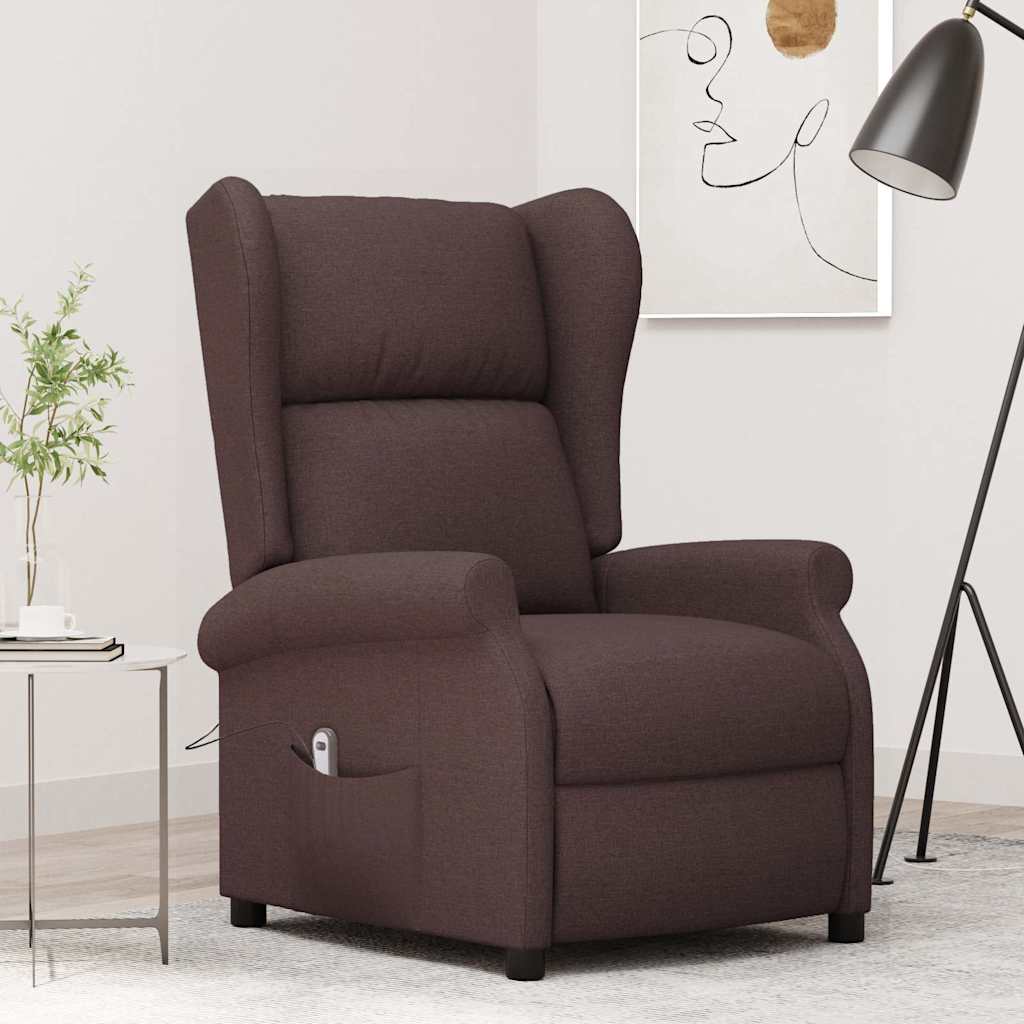 Vidaxl fauteuil verstelbaar elektrisch stof bruin