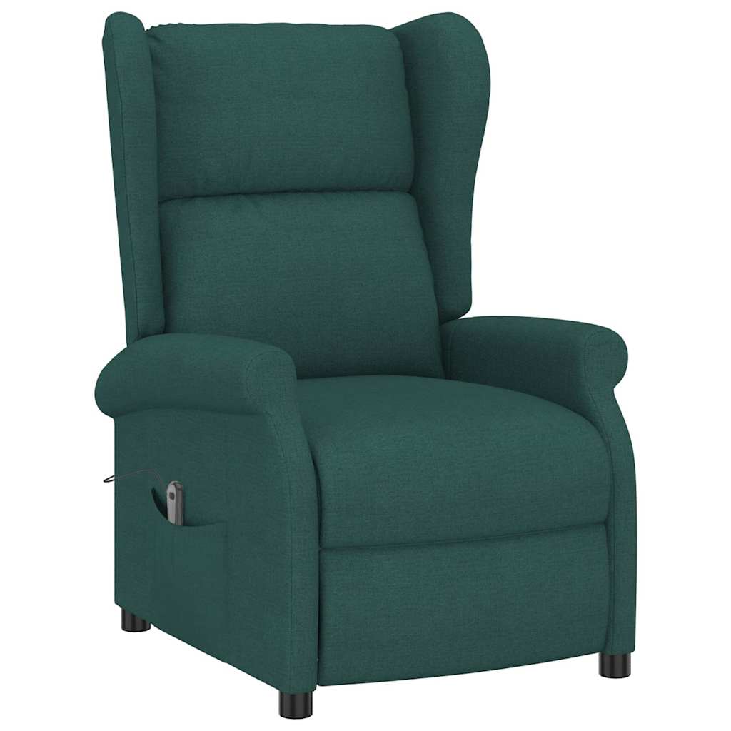Vidaxl fauteuil verstelbaar elektrisch stof donkergroen