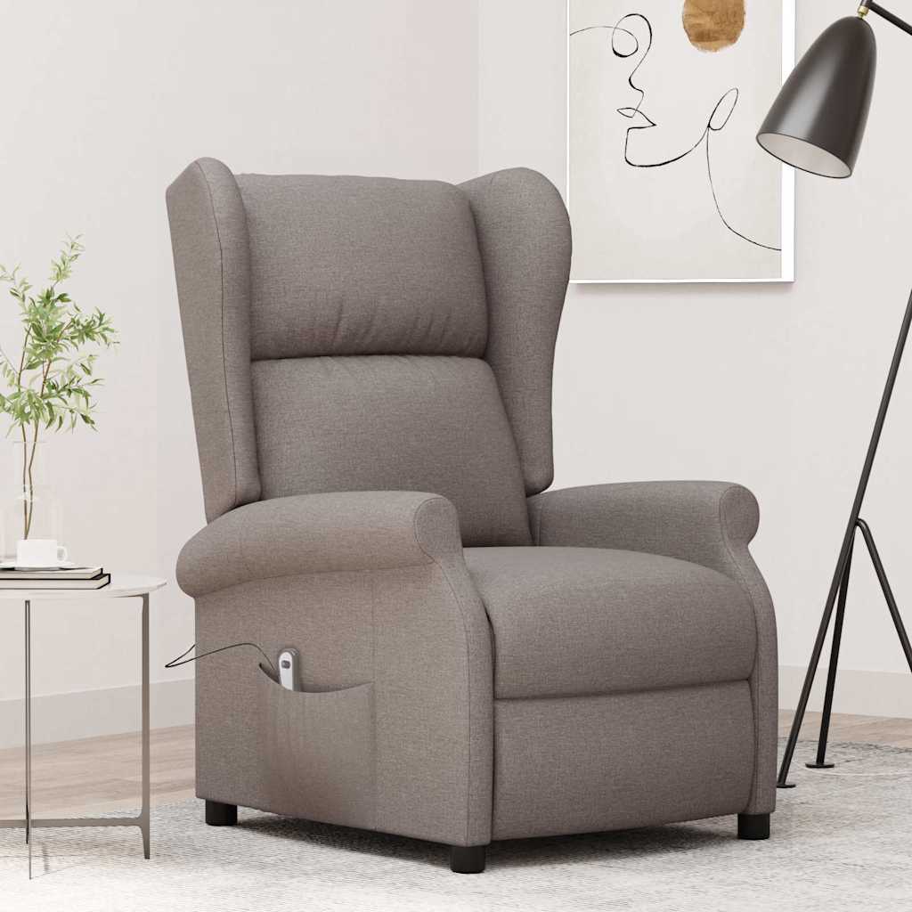 Vidaxl fauteuil verstelbaar elektrisch stof taupe
