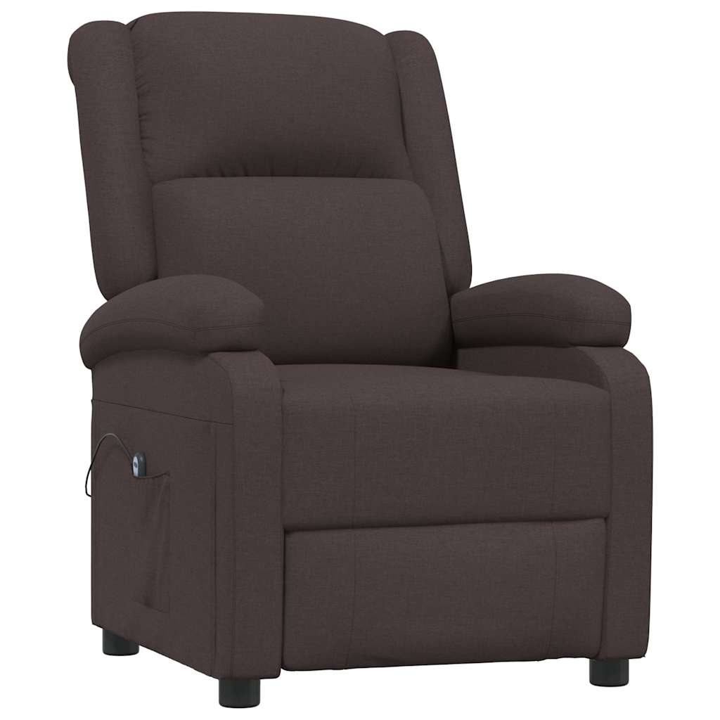 Vidaxl fauteuil verstelbaar elektrisch stof donkerbruin