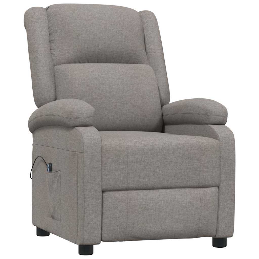 Vidaxl fauteuil verstelbaar elektrisch stof taupe