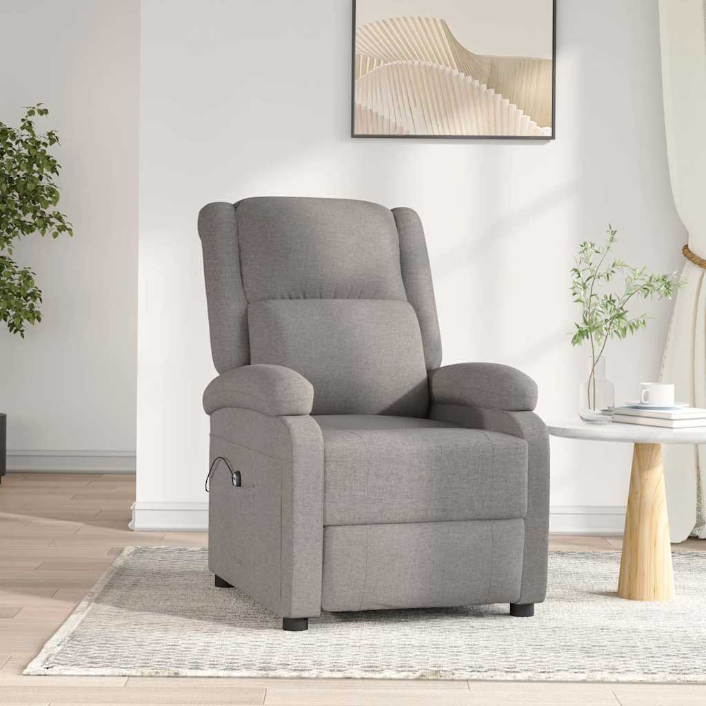 Vidaxl fauteuil verstelbaar elektrisch stof taupe