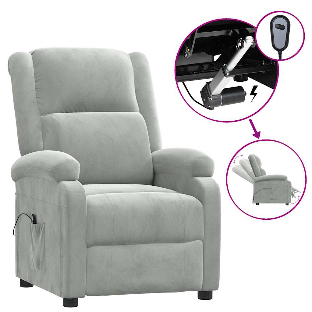Vidaxl fauteuil elektrisch verstelbaar stof lichtgrijs