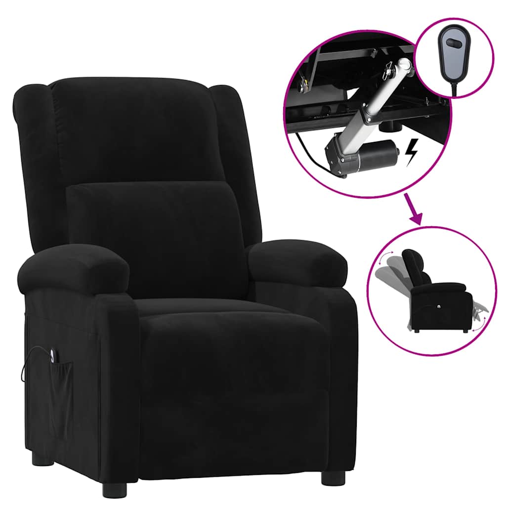 Vidaxl fauteuil verstelbaar elektrisch stof zwart