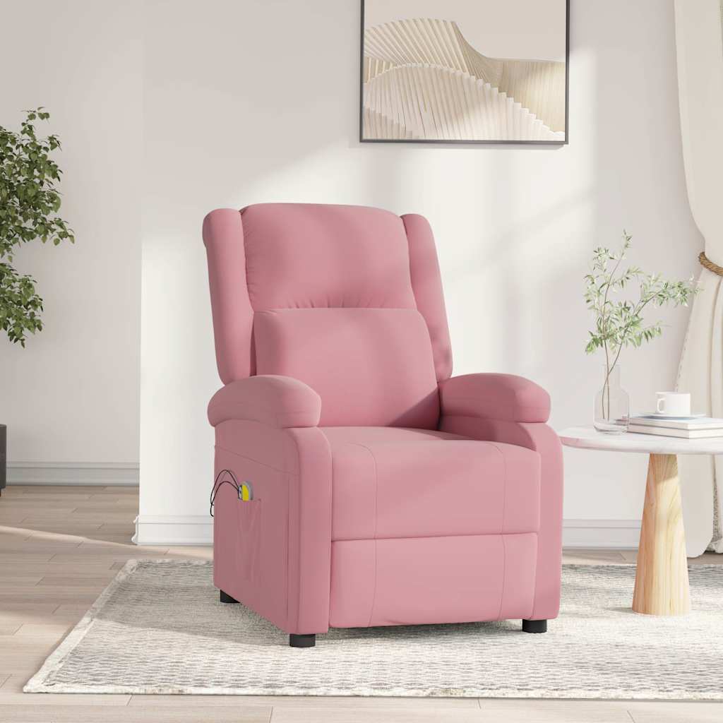 Vidaxl massagestoel elektrisch fluweel roze