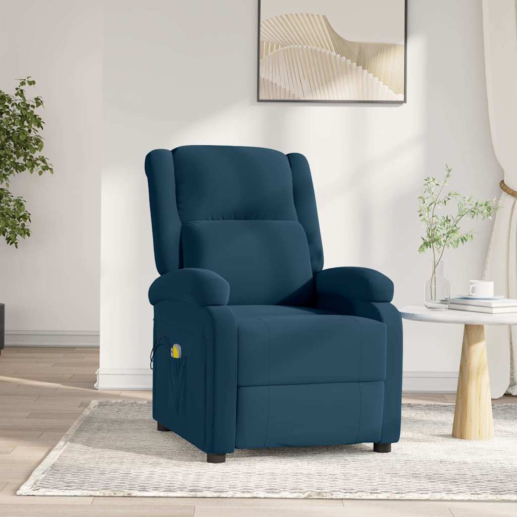 Vidaxl massagestoel elektrisch verstelbaar fluweel blauw