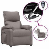 Vidaxl fauteuil verstelbaar elektrisch stof taupe