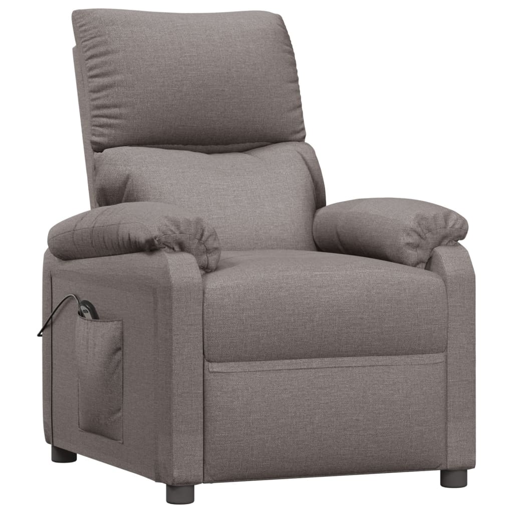 Vidaxl fauteuil verstelbaar elektrisch stof taupe