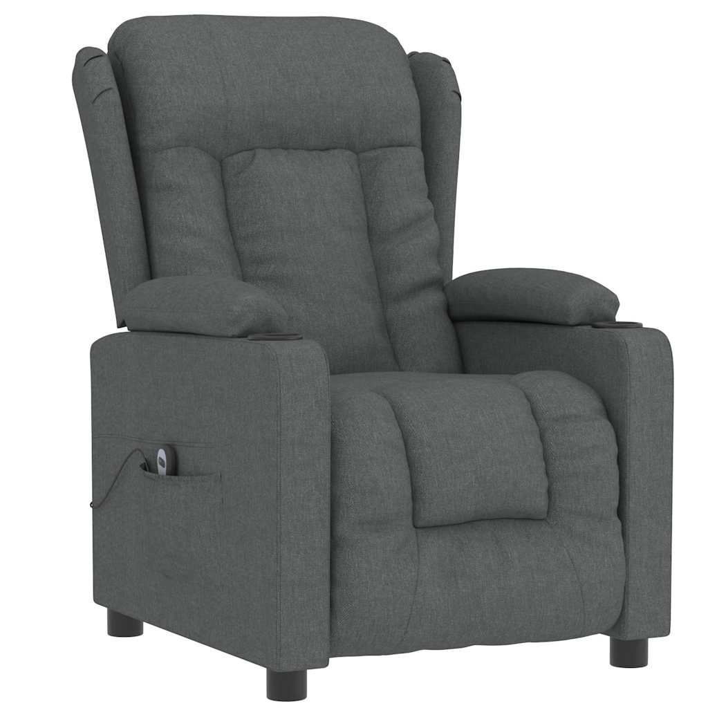 Vidaxl fauteuil elektrisch verstelbaar stof donkergrijs