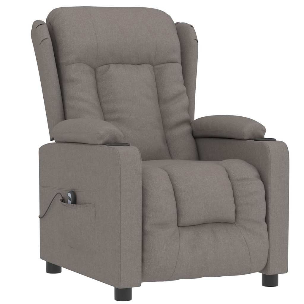 Vidaxl fauteuil verstelbaar elektrisch stof taupe