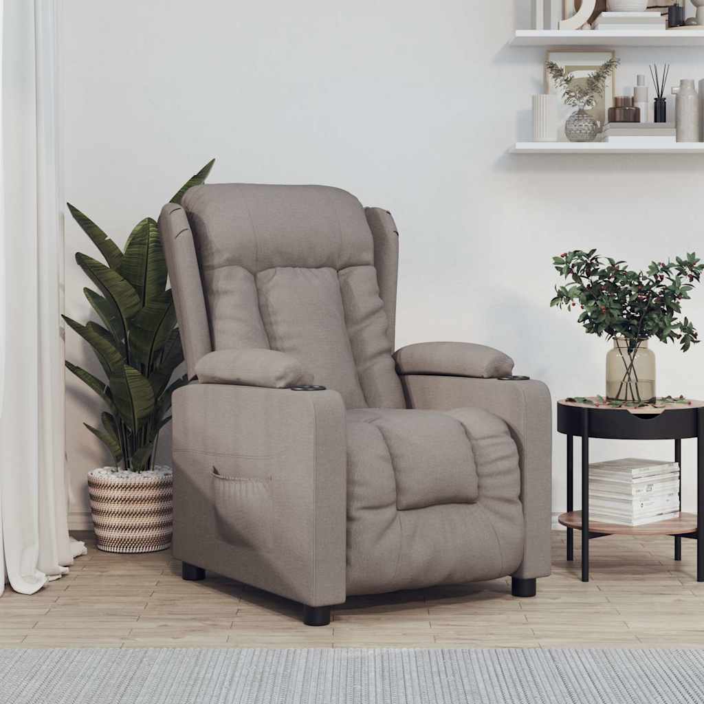 Vidaxl fauteuil verstelbaar elektrisch stof taupe