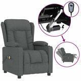 Vidaxl massagestoel elektrisch stof donkergrijs