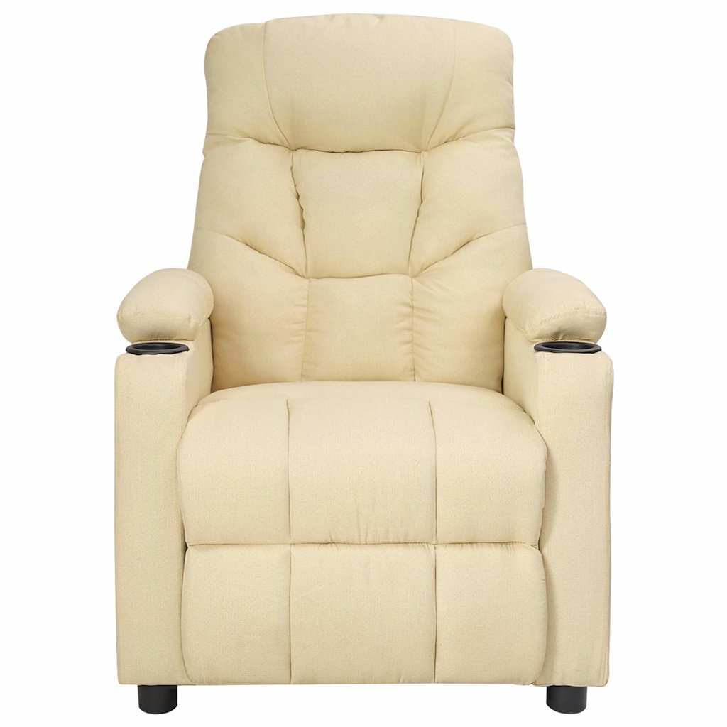 Vidaxl fauteuil verstelbaar elektrisch stof crèmekleurig