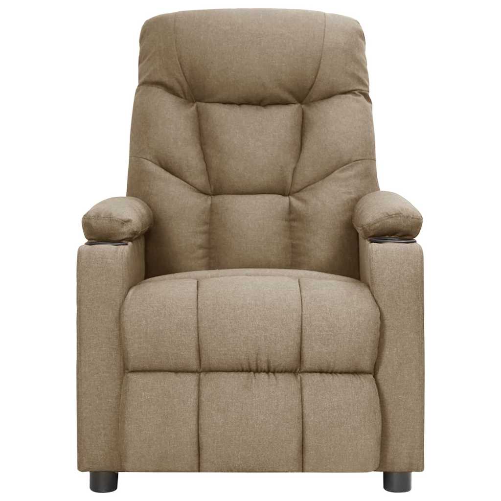 Vidaxl massagestoel elektrisch stof taupe