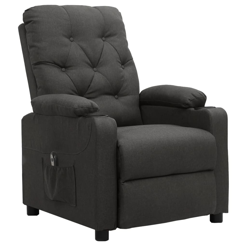 Vidaxl fauteuil elektrisch verstelbaar stof donkergrijs