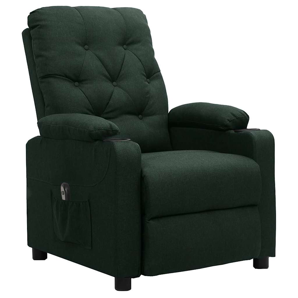 Vidaxl fauteuil verstelbaar elektrisch stof donkergroen