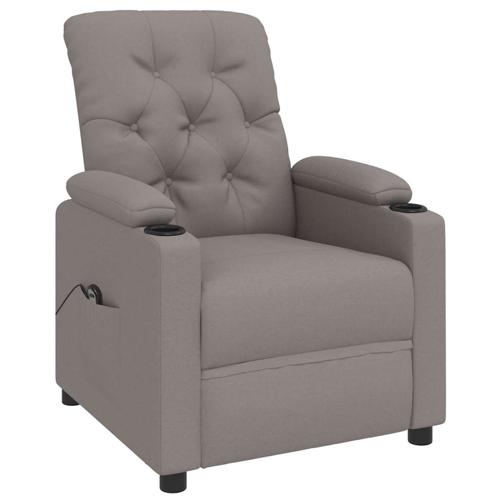 Vidaxl fauteuil verstelbaar elektrisch stof taupe