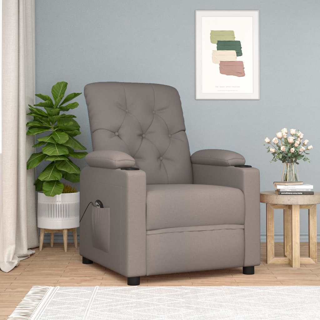 Vidaxl fauteuil verstelbaar elektrisch stof taupe
