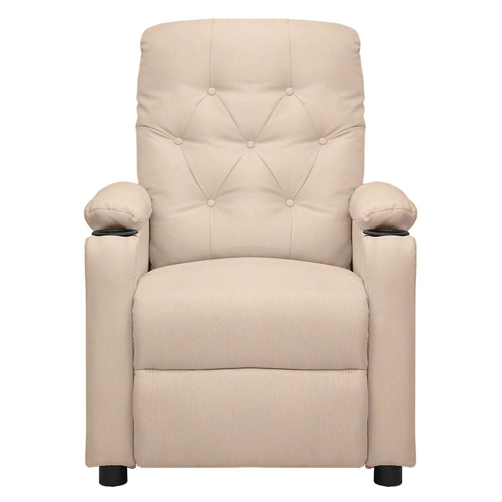 Vidaxl fauteuil verstelbaar elektrisch stof crèmekleurig