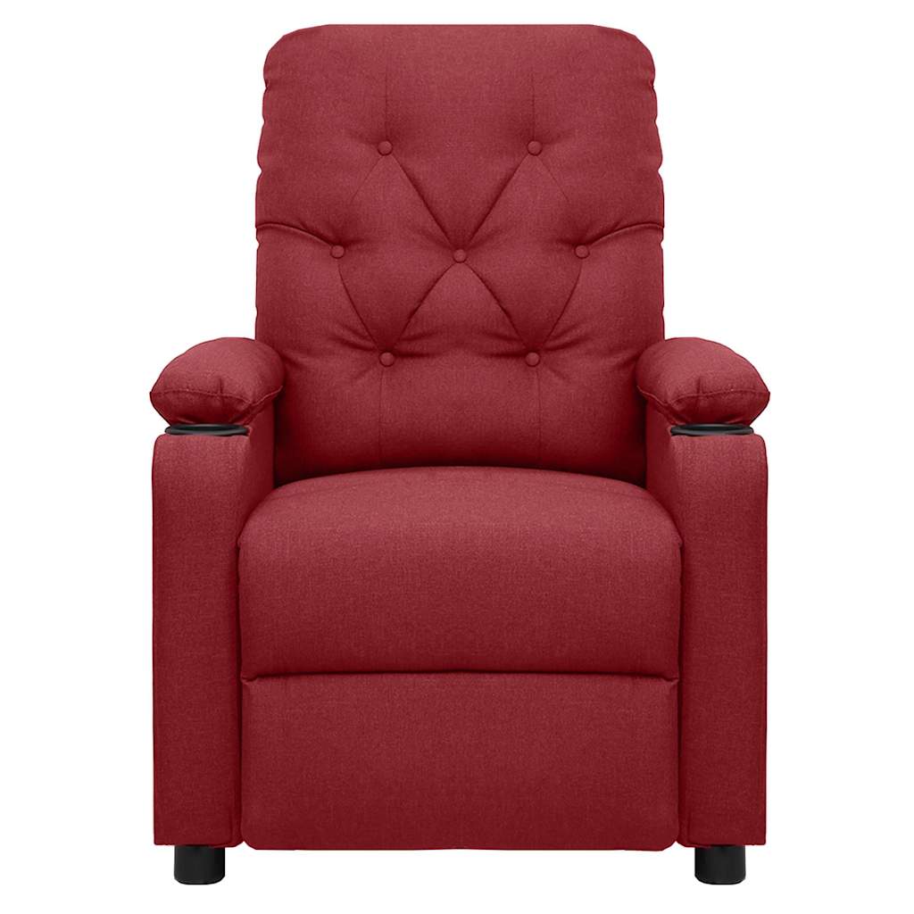 Vidaxl massagestoel elektrisch stof wijnrood