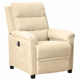 Vidaxl fauteuil verstelbaar elektrisch stof crèmekleurig