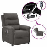 Vidaxl massagestoel elektrisch stof donkergrijs