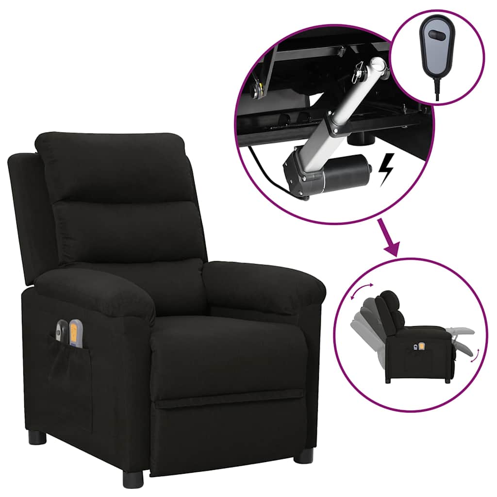 Vidaxl massagestoel elektrisch stof zwart