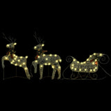 VidaXL Buitenkerstontiering reindeer and Slee 140 LEDs Gold -colored