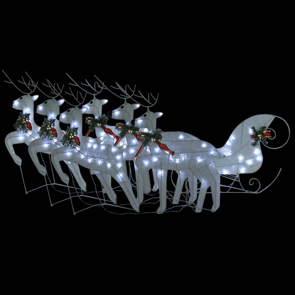 VidaXL Buitenkerstontiering reindeer and Slee 140 LEDs White