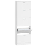 Vidaxx Schuhschrank 59x17x169 cm lackiertes Holz Hochglanz weiß