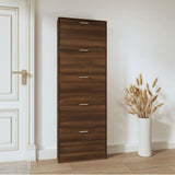 VIDAXL -Schuhschrank 59x17x169 cm Eigenschaften Holzbraune Eiche Farbe
